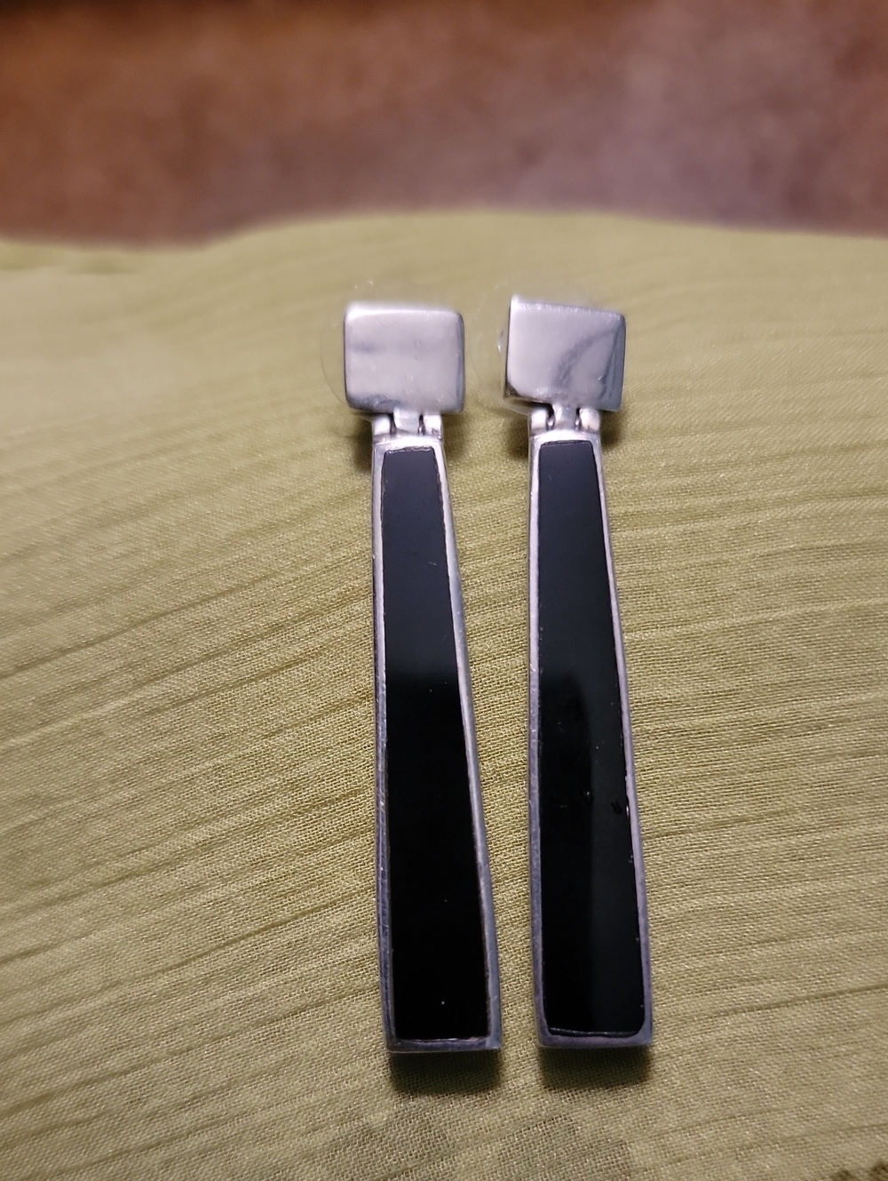 Artisan Onyx In 925 Sterling Silver Long Drop Earrings